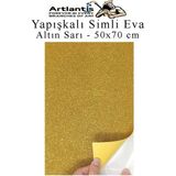 Yapışkanlı Simli Eva 50X70 Cm 1 Adet Simli Yapışkanlı Eva Süngeri Okul Kreş Anasınıfı Elişi Etkinlikleri Hobi