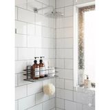 Yapışkanlı Siyah Banyo ve Mutfak Rafı – Tek Katlı Düz Şampuanlık ve Baharatlık, Delmeden Montaj, Matkap Vida Gerektirmeyen Su Geçirmez Duvar Organizeri (1 Adet)