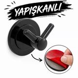 Yapışkanlı Siyah Renk Plastik Sağlam Banyo Lavabo Çatal 2Li Askılık Aparat Bornoz Havlu Asma Askı