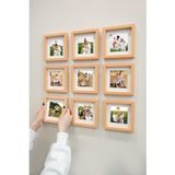 Yapışkanlı Sök-Tak Paspartulu Ahşap 14x14cm POLA Kare Fotoğraf Çerçevesi - 9'lu Paket