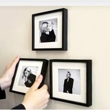 Yapışkanlı Sök-Tak Paspartulu Siyah 14X14CM Pola Kare Fotoğraf Çerçevesi - 3'lü paket - 14 x 14