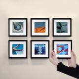 Yapışkanlı Sök-Tak Paspartulu Siyah 14x14cm POLA Kare Fotoğraf Çerçevesi - 6'lı Paket