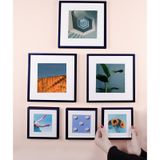 Yapışkanlı Sök-tak Paspartulu Siyah Kare Fotoğraf Çerçevesi - 6'lı Paket