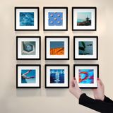 Yapışkanlı Sök-tak Paspartulu Siyah14x14cm Pola Kare Fotoğraf Çerçevesi - 9'lu Paket