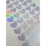 Yapışkanlı Sticker Kalp Şekilli Sticker Etiket Holografik Renkli 40 Adet 3.5x3.5 cm