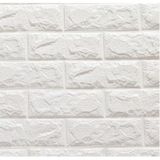 Yapışkanlı Sünger Beyaz Tuğla Duvar Kağıdı Paneli 70x77 Cm 6 Adet