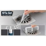 Yapışkanlı Tel Gider Süzgeci 10’lu Set 10x10 cm – Saç, Kıl ve Atık Tutucu Kesilebilir Banyo Duş Lavabo Gider Kapatıcı File