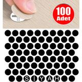 Yapışkanlı Tıpa Mobilya Dolap Vida Gizleme Kapağı Parlak Siyah -100 Adet