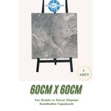 Yapışkanlı Yer Zemin Ve Duvar Kaplama Paneli Arkası Kauçuklu 60X60cm Banyo Salon Floor Pvc Panel 617
