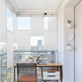 Yapıştırma Sistem Cam Balkon Perdesi Beyaz Plise Perde Delik Yok - Ofis Perdesi - Mutfak Perdesi - 45 x 100 cm