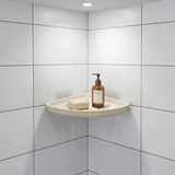 Yapıştırmalı Banyo Köşeliği, İstiridye Modeli, Bej, Drenaj Delikli, Delme Gerektirmez