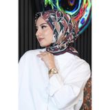 Yaprak Desen Kahverengi Soft Pamuk Eşarp