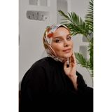 Yaprak Desen Mavi Soft Pamuk Eşarp