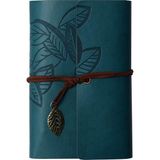 Yaprak Desenli Deri Defter - Renkli