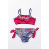 Yaprak Desenli Kız Çocuk Bikini Takımı