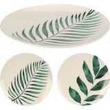 Yaprak Desenli Porselen Tatlı Tabağı 20 cm - Beyaz