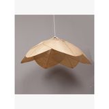 YAPRAK Doğal Bambu Büyük Avize 80x20 cm. Beyaz Gövde