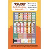 Yaprak Hediyelik Kişiye Özel Okul Etiketi Kalem Defter Etiketi Özel İsim Yazılabilen Etiket Seti Sticker 109 Adet