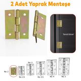 Yaprak Menteşe 2 Adet Prinç Sarı No:2 Mobilya Pencere Kapı Duşakabin Dolap Menteşesi İki Kanatlı