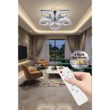 Yaprak Model Gümüş 5"li Ledli 3 Renk Modu Kristal Salon Mutfak Yatak Çocuk Odası Avize - Altın