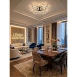 Yaprak Model Siyah 4"lü Ledli 3 Renk Modu Kristal Salon Mutfak Yatak Çocuk Odası Avize
