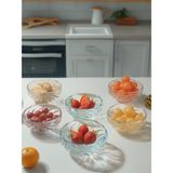 Yaprak Moldel Sosluk -Reçellik-Çerezlik Kase 6 Parça - Şeffaf - 190 ml