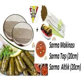 Yaprak Pazı Sarma Makinası 3 Lü Set (Sarma Makinası + 20CM Sarma Taşı+ Tencere Altlık 20CM