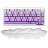 Yaprak Şekilli Beyaz Klavye Bilek Desteği Ergonomik & Konforlu Memory Foam Kaymaz Taban Bilek Yastığı (Beyaz)