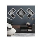 Yaprak Tüy Gümüş Pleksi Aynalı Çerçeveli Tablo, 135 x 55, PR-017-GÜMÜŞ