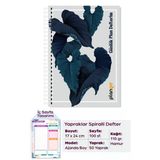 Yapraklar Spiralli Günlük Planlama Defteri - 100 Sayfa - 17X24 Planlayıcı Defter