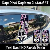 Yaralı Tavşan Oto Kapı Sticker 2Li Sağ Sol Kapı Direk İçin Folyo Kaplama - Tuning Modifiye Görünüm