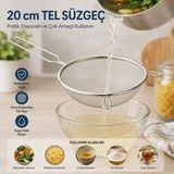 Yararlı Şeyler 20CM Tel Süzgeç Metal Saplı Kulaklı - standard