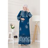 Yarasa Kol Robalı Nare Elbise-Indigo - Standart - İndigo