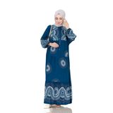 Yarasa Kol Robalı Nare Elbise-İndigo