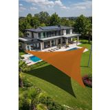 Yarasa Model Jüt Üçgen Gölgelik Tente - 4m x 4m x 5.5m | 180gr/m² File Kumaş |%95 UV Koruma | Bahçe, Teras, Balkon Gölgelik | Estetik Yarasa Tipi Tasarım | (Krem, Yeşil, Gri, Mavi, Turuncu) (Turuncu)