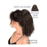 YARAT Koyu Kahverenk Dalgalı Kıvırcık Tokalı At Kuyruğu Postiş 36 Cm 90/100 Gram