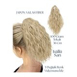 YARAT Küllü Sarı Dalgalı Kıvırcık Tokalı At Kuyruğu Postiş 36 Cm 90/100 Gram