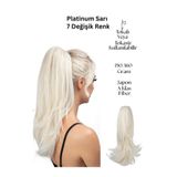 YARAT Platinum Sarısı Hafif Dalgalı Tokalı At Kuyruğu Peruk 56 Cm 150/160 Gram