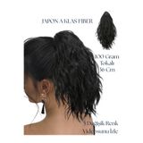 YARAT Sim Siyah Dalgalı Kıvırcık Tokalı At Kuyruğu Postiş 36 Cm 90/100 Gram