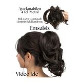 YARAT Tokali Topuz At Kuyruğu 4 Metalli Bükülebilen Sentetık Saç Peruk Postış Siyah Kahverenk Karışımı