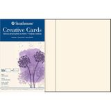 Yaratıcı Kartlar, Deckle Kenarlı Fildişi Rengi, 12,7 x 17,5 Cm, 50'li Paket, Zarflar Dahildir - Düğünler, Etkinlikler, Doğum Günleri Için Boş Tebrik Kartları - Standart