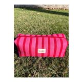 Yare Atelier Kırmızı Pembe Çizgili Airwrap Saç Düzleştirici Taşıma Çantası, Büyük Boy Makyaj Çantası