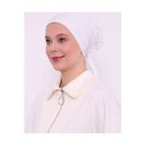 Yare Silikonlu Dikişsiz Fırfırlı Bone Ekru