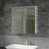 Yaren Home Dizayn Lavabo Üstü, Aynalı, 2 Kapaklı Banyo Dolabı - Beyaz