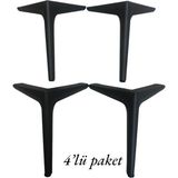 Yaren Home Dizayn Metal Koltuk, Kanepe, Dolap, Berjer, Tv Ünitesi Ayağı 20 cm - siyah
