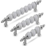 Yaren Metal Polimer Boncuk Lüks Modern Dolap Çekmece Kulpları (224 Mm )22,4 Cm Krom Boncuk (2 Adet)