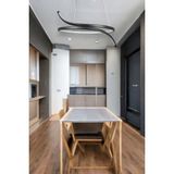 Yaren Modern Tasarım Siyah Renk Beyaz Ledli Yatak Odası - Cafe - Mutfak - Salon LED Avize - Ahşap - Seçenek 1