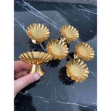 Yaren Style 6'lı Gold Metal Dekoratif Papatya Kahve Yanı Lokumluk