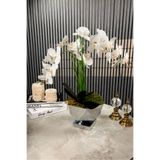 Yaren Style Aura Beyaz Yapay Orkide Metal Vazo Dekoratif Ev Ofis Salon Dekoru