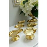 Yaren Style Kelebekli Dekoratif 6 Li Gold Renk Makaronluk Lokumluk Kahve Yanı Sunumluk